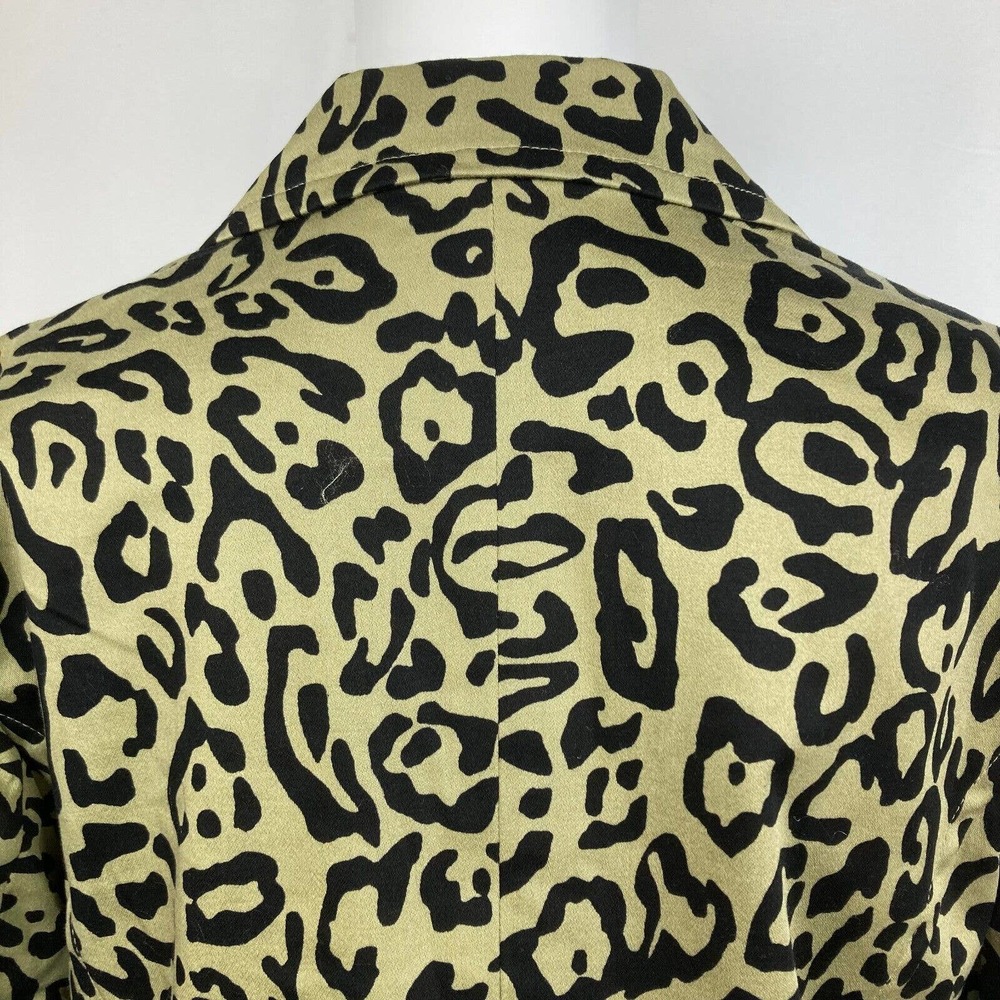 Linea By Louis Dell'Olio Blazer‎ Womens Green Leopard Cotton Stretch Jacket NWOT - Picture 5 of 11
